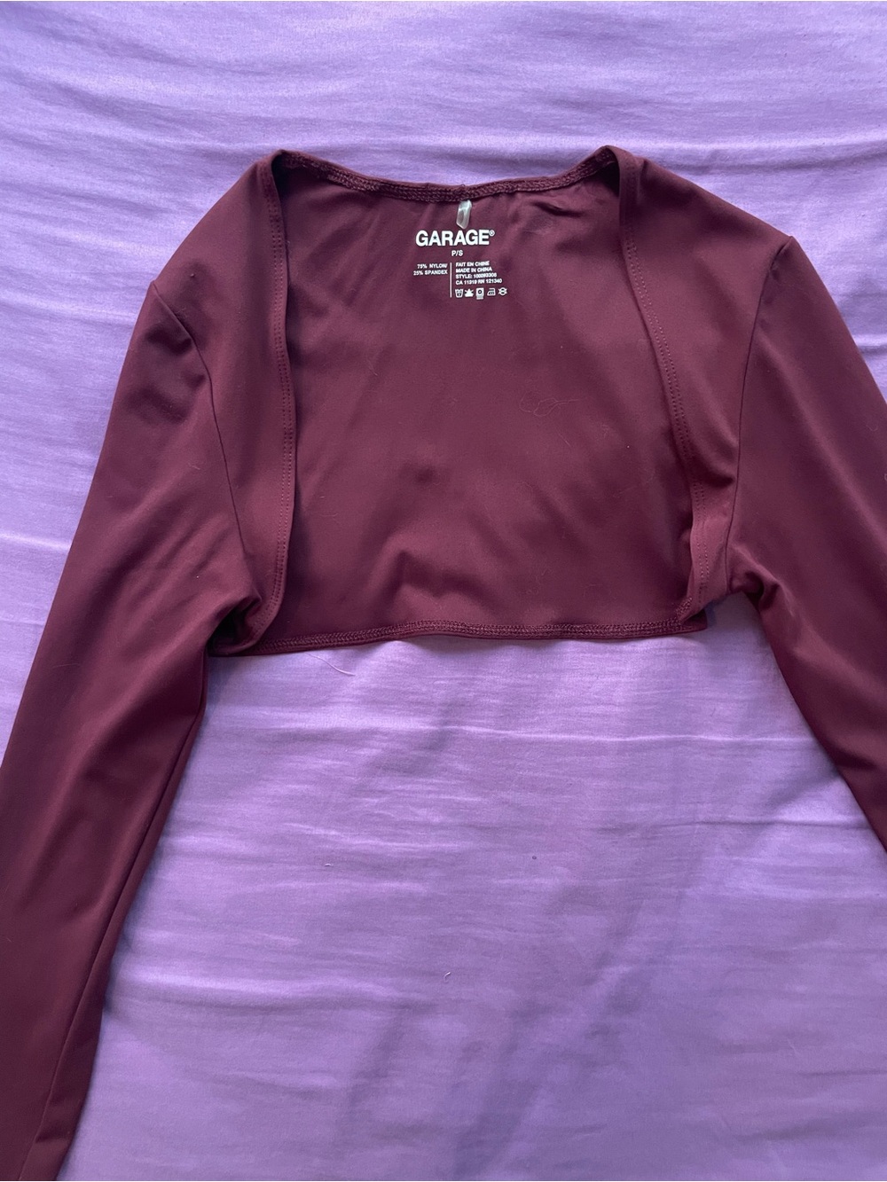 Garage Burgundy Cropped Bolero